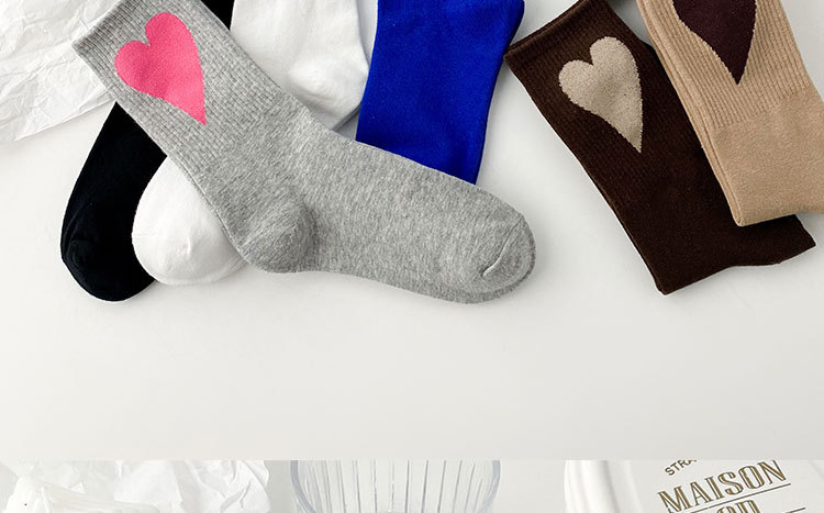 Neutral Feel Of Sensation Socks Classification Women's Simple Style Heart Shape Nylon Cotton Crew Socks A Pair
