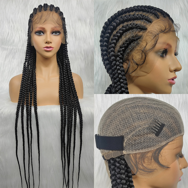 Wholesale e-commerce fire Full Lace chemical fiber 11 braid headgear Full Lace Braids Wigs Wholesale e-commerce fire Full Lace chemical fiber 11 braid headgear Full Lace Braids Wigs
