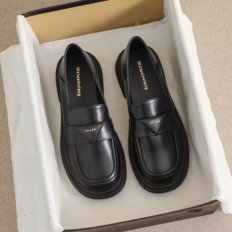 Z35-43码 大码女鞋日系英伦风小皮鞋女百搭加宽乐福鞋41学生jk单