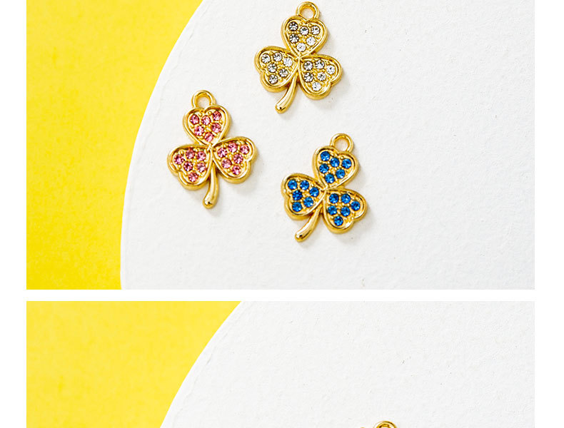 16g Weight Pendant Jewelry Making Type 10 PCS/Package Alloy Rhinestones Shamrock Pendant