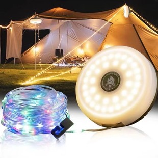 M6X Outdoor Camping Style Light String Tube Tape Measure Light with Waterproof Atmosphere Tent Canopy Lighting Rechargeable Night Light Tent Light