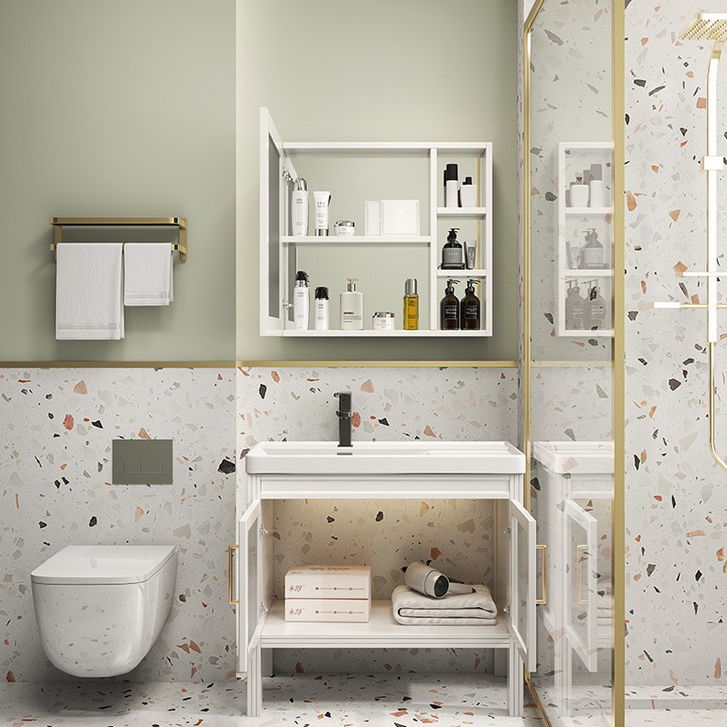 Moderno minimalista tipo de piso 40cm de ancho gabinete de baño mesa de lavado lavabo gabinete de baño combinación lavabo de baño