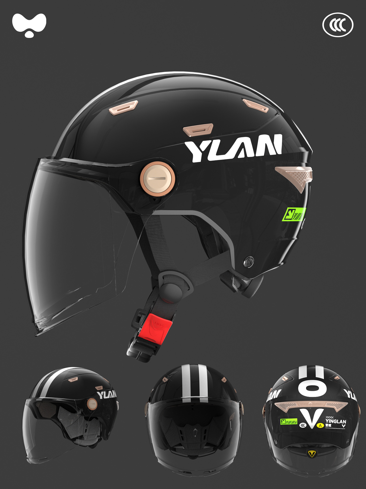 3C Certified | Universal Motosiklet kaskı (dəbilqə) - 3c-obsidian-black-hd-long-visor-a-class-new-national-standard-one-size