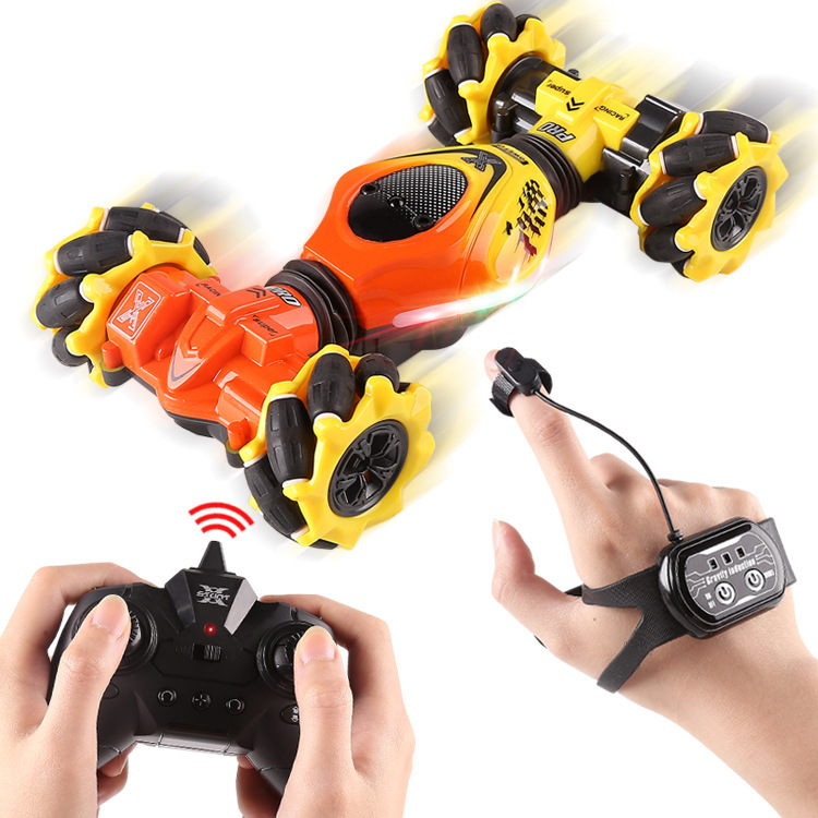2.4G Mini Gesture Induction Twist Car Deformation Car Watch Remote Control Double-Sided Stunt Climbing Toy Remote Control Car