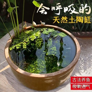 Ceramic Fish Tank Storage Method, Large Ceramic Tank for Rural Outdoor Fish Tank, Courtyard Water and Soil, Traditional Ancient Landscaping