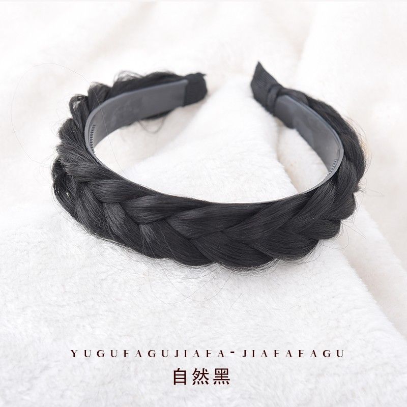 Peluca banda de pelo Peluca de cabeza femenina integrada parche para el cabello artefacto de reemplazo de cabello frente natural que cubre cabello blanco Twist trenza media cabeza cubierta