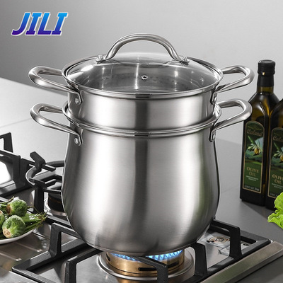 304煲汤锅加高防溢大容量复底厨房蒸煮锅家用不锈钢汤锅厂家批发|ms