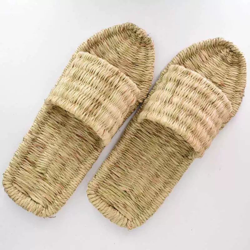 Обувь из конопли ручной работы, дышащие летние сандалии с красной армейской плиткой, модная обувь в стиле ретро, ​​однотонные мужские тапочки.