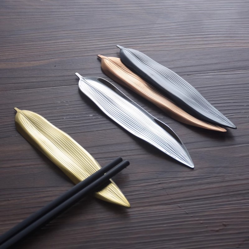 日本式創意箸立て個性ホテル家庭用箸枕スプーン食器箸立て柳葉設計理念|undefined