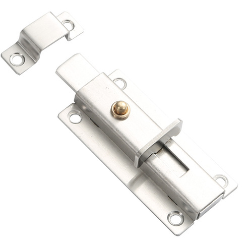Stainless steel self-returning door hinge wooden bathroom door main door surface-mounted left and right door catch multi-purpose self-returning door bolt