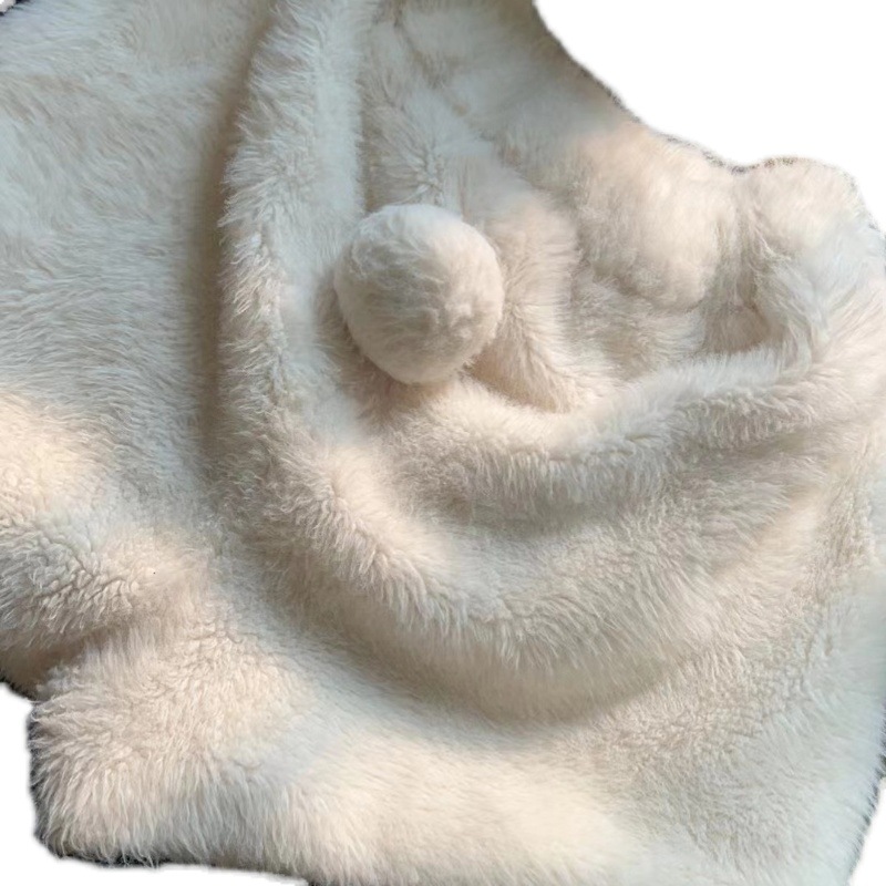 가을과 겨울 소녀 귀여운 봉제 흰 토끼 꼬리 반바지  새로운 세련된 유행 기모 올 매치 캐주얼 바지