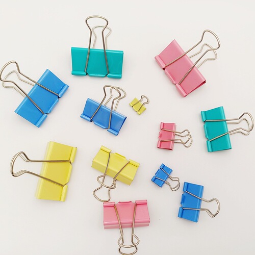 Colorful long-tail clip, swallowtail clip, document, invoice holder, storage and binding, large and small size clips, office supplies, clip wholesale