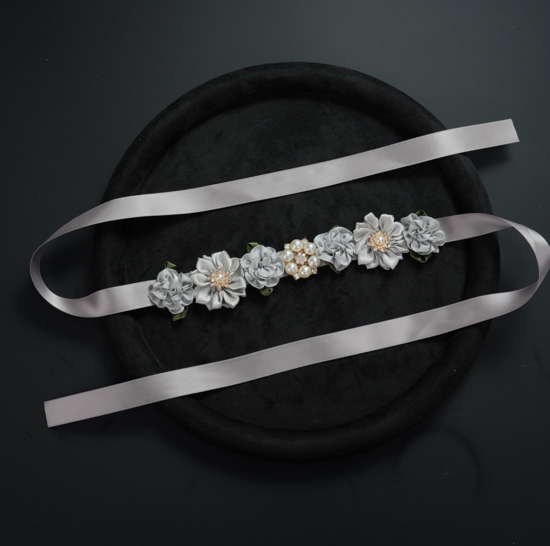 Six pearl hairband dark gray