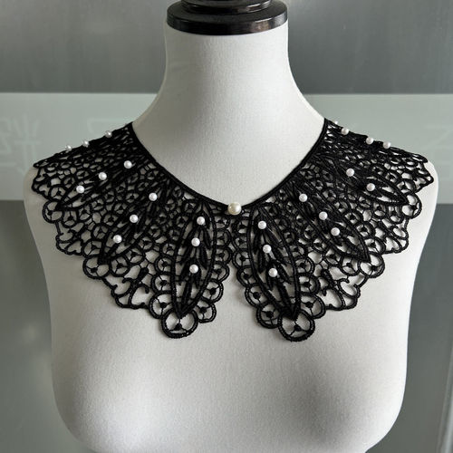 Korean style hollow polyester shawl fake collar (pearl lace fake collar) collar versatile style practical buttons fashion