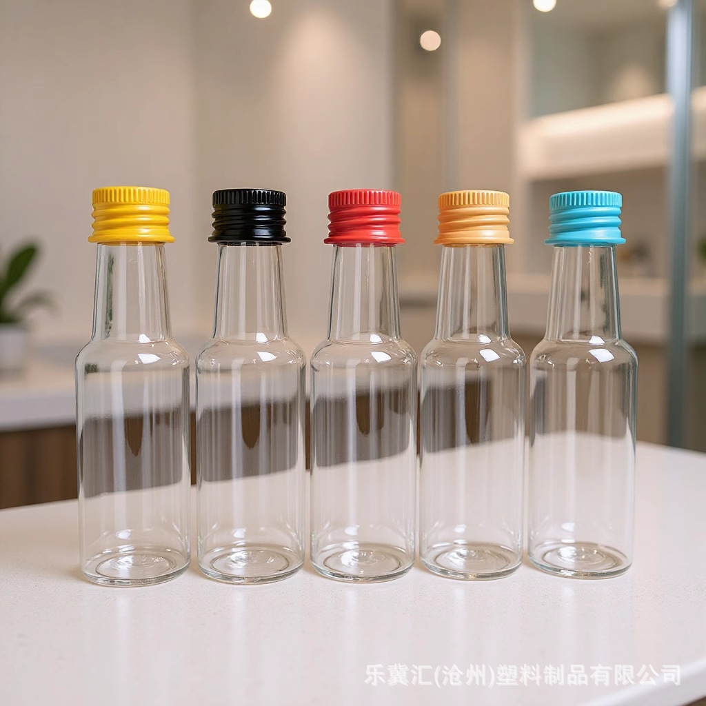 50ml小酒瓶PET塑料瓶咖啡液瓶朗姆酒白兰地专用铝盖包装酒类容器