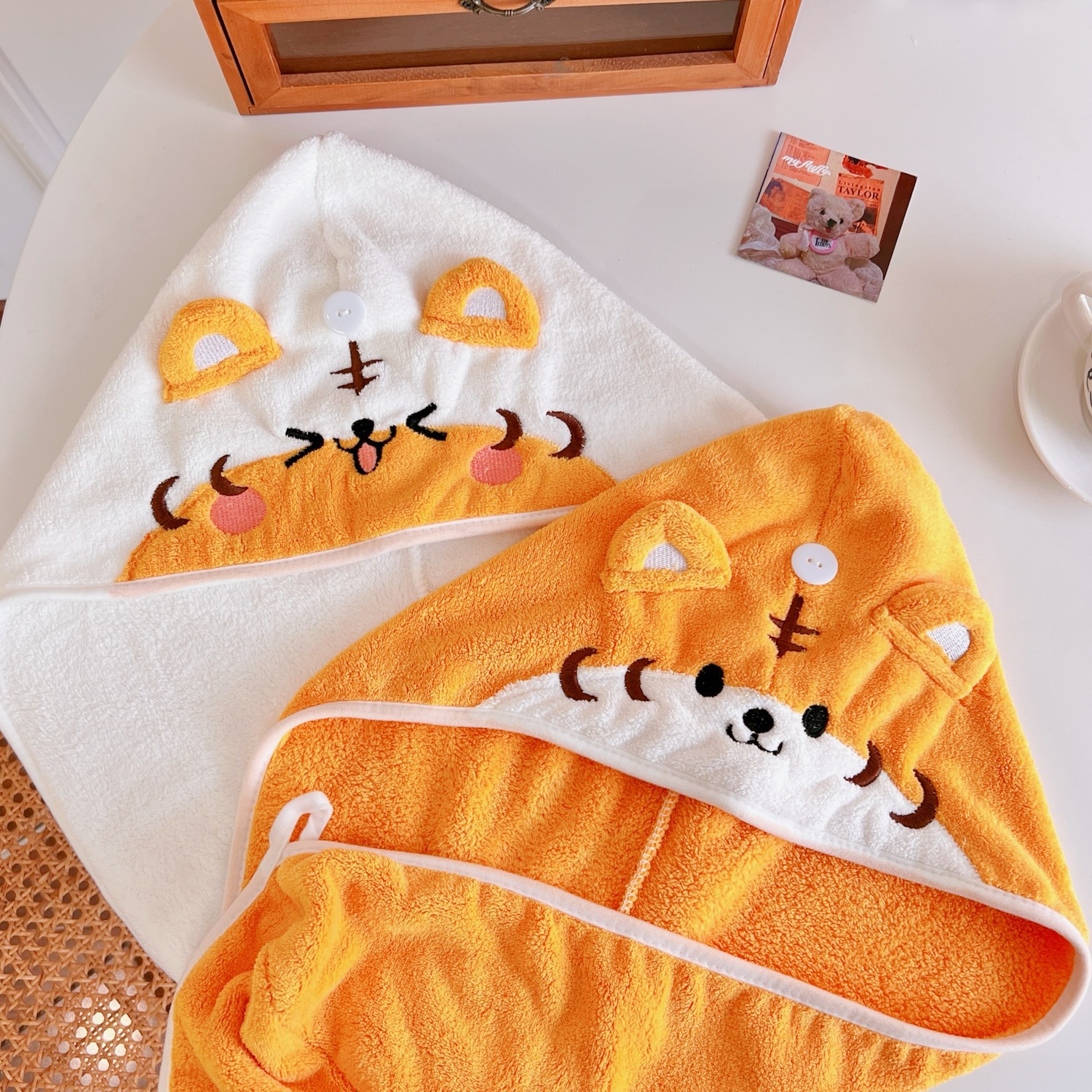 Cute Tiger Pattern Quick-drying Towel Shower Cap display picture 1