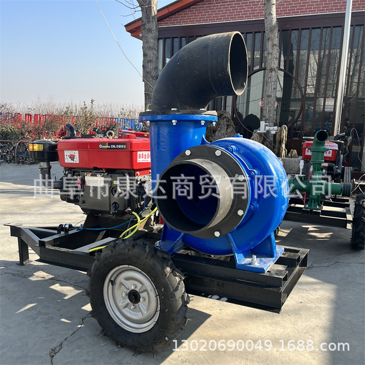 柴油六寸八寸水泵建筑排水泵 移动拖车水泵 框架式大面积排水泵