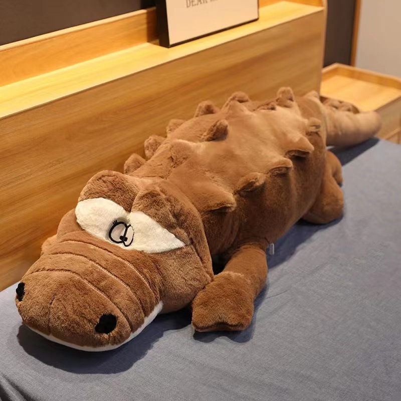 Extra grote pluche krokodil knuffelkussen, schattige pop, groot formaat, knuffeldier voor naast het bed van kinderen_voghion.com