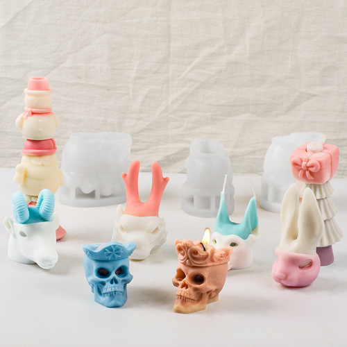 Three Trust Geometric Aroma Candle Silicone Mold, Plaster Ornament Diffuser Stone Handmade Soap Mold, Cross-border Special Supply