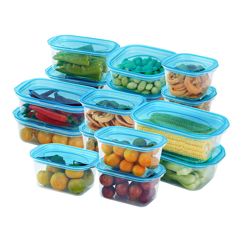 Caja de almacenamiento de alimentos de alta calidad sellada 15 piezas con cubierta de microondas caja de almacenamiento de alimentos sellada caja apilada al por mayor