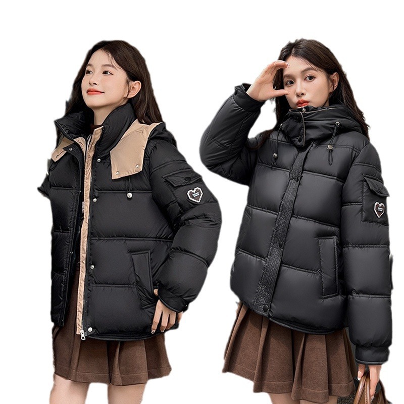 Ropa de pan de color con capuchón, ropa de algodón coreana suelta para mujeres en invierno engrosado, abrigo caliente de moda, temperamento de marea image 6