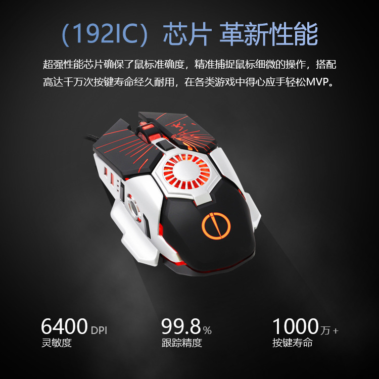Manufacturer Benda Rgb Gaming Mouse with Built-In Fan, Four-Level Dpi Switch, USB Wired, Suitable for Lol Internet Cafes, Rgb Dazzling Light Manufacturer Benda Rgb Gaming Mouse with Built-In Fan, Four-Level Dpi Switch, USB Wired, Suitable for Lol Internet Cafes, Rgb Dazzling Light