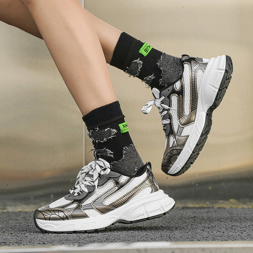  Couple Mesh Breathable Dad Shoes Low Top Thick Sole Increased Casual Men's Shoes Sports Running Shoes YH917 Generation