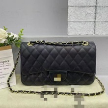 外贸高级感经典女包小香风CF羊皮纹菱格绣线单肩包厂家批发斜跨包