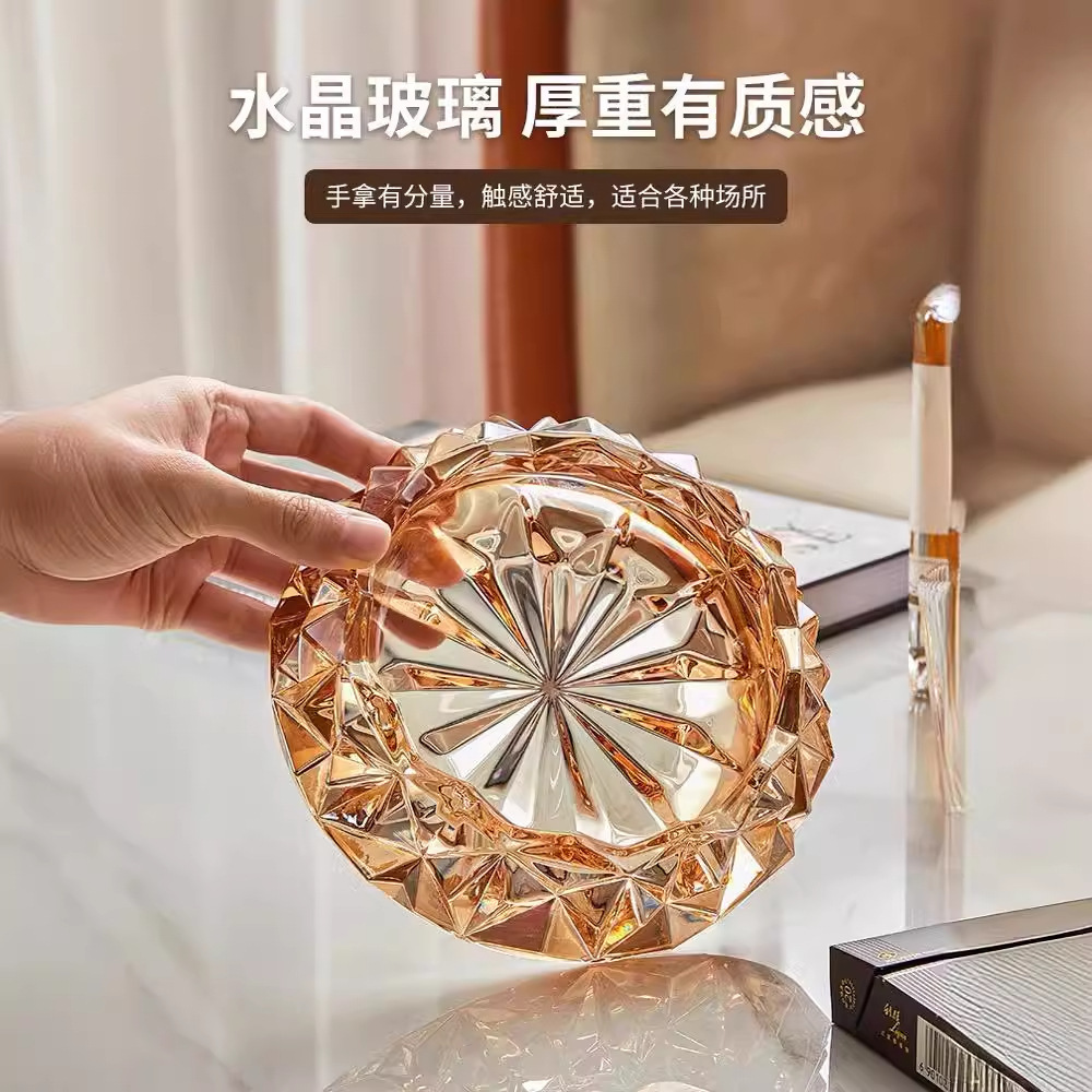 Manzana verde al por mayor cenicero de vidrio transparente hotel restaurante de cigarrillo de cristal gris de cigarrillo de cristal rosa de cigarrillo de cristal