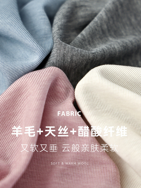 Summer woolen light and thin T-shirt with a round collar for leisure