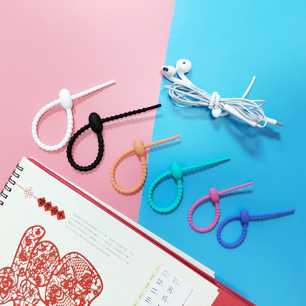 Cinta de silicona de color caramelo DIY llavero ropa bolsa de joyería accesorios cordón cable de datos de almacenamiento bobinadora