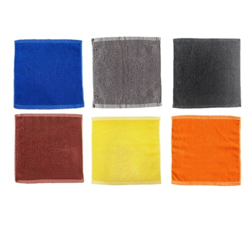 Pure cotton small square towel 30*30 coffee yellow blue towel hotel catering hand towel gift advertising cotton small towel