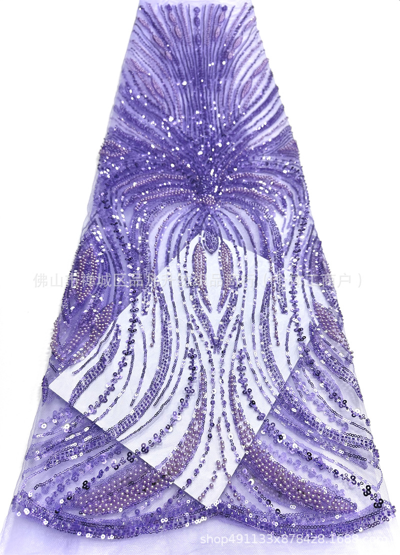 Moda Gaoding Suzhou fabricantes de ropa de moda al por mayor transfronterizos puntos de cuentas de lenteja tela de encaje image 12