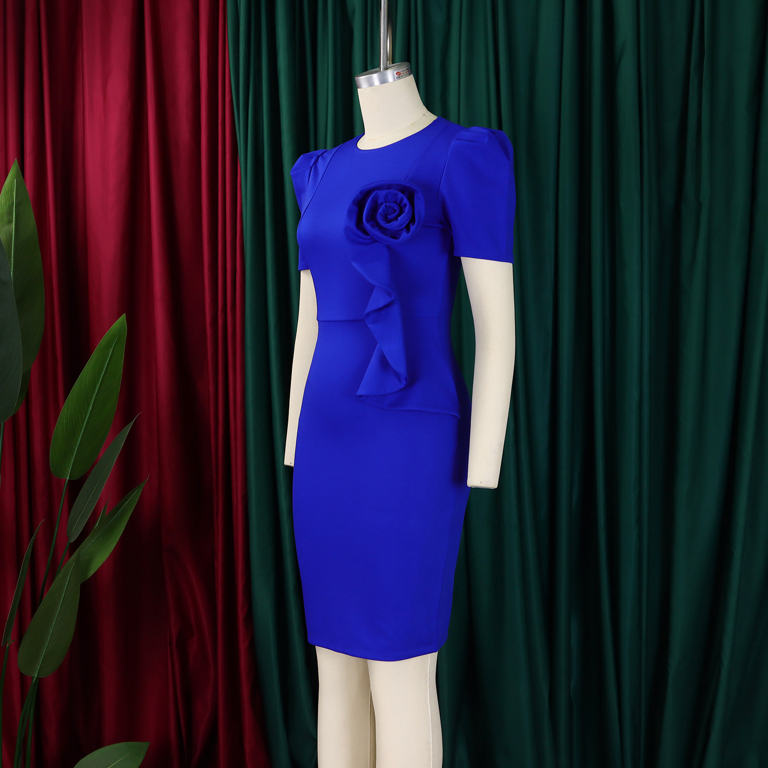 436g Weight Knee-Length Dress Length Type Short Sleeve Sleeve Length Sheath Dress Dresses Type Spandex, Polyester Fabric Type High Waist Waist Line Holiday, Banquet, Daily Occasion Round Neck Neckline Slim Fit Type Flower Pattern Summer Season Women's Gender Elegant Style Wholesale Women's Elegant Flower Holiday Banquet Daily Round Neck Short Sleeve Sheath Dress 12