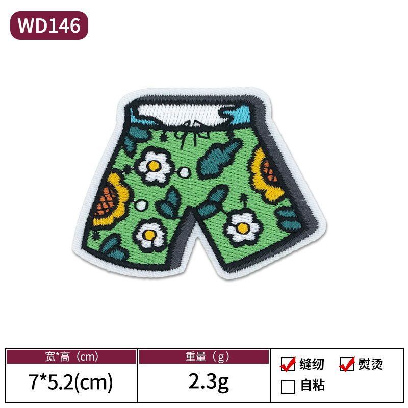 Verano vacaciones de playa tema bordado pegatinas de tela bikini soleado playa estilo hawaiano Patch Zhangzai