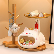 猫玄关钥匙收纳摆件入户鞋柜客厅桌面置物架家居装饰乔迁礼品