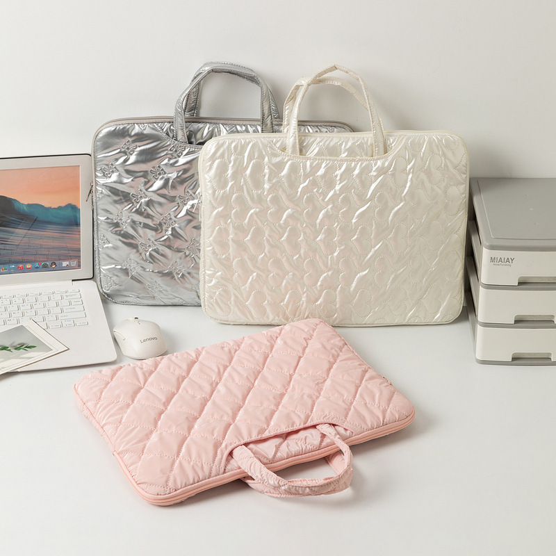 Laptop Bag Korean Style Ins Cotton Bag New Arrival Rhombic Large Capacity Laptop Handbag for iPad Liner Bag