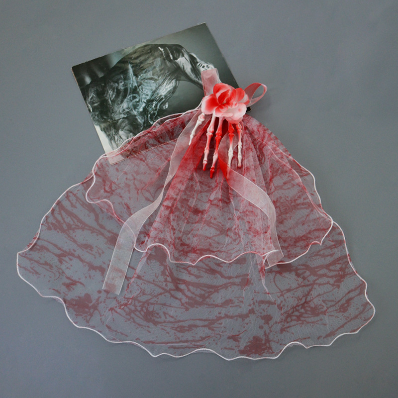 Halloween nueva máscara de mitad de cara baile de terror vestido de sangre clipes de pelo maquillaje accesorios de espectáculo