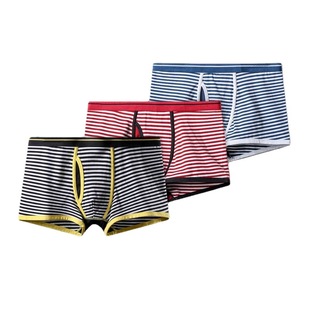 Striped Cotton underwear Men's Sports Boxers Boys U Convex Boxers Youth Sexy underwear