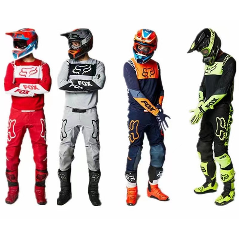 Fox Head Mountain Bike Cycling Clothing Set for Men and Women, Moisture-Wicking Off-Road Motorcycle Racing Suit, Street Bike Quick-Dry