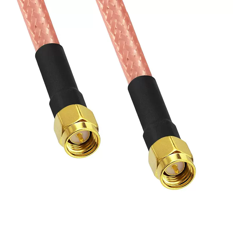 RG142双层编织同轴射频电缆组件SMA公转SMA公延长线双屏蔽高频线