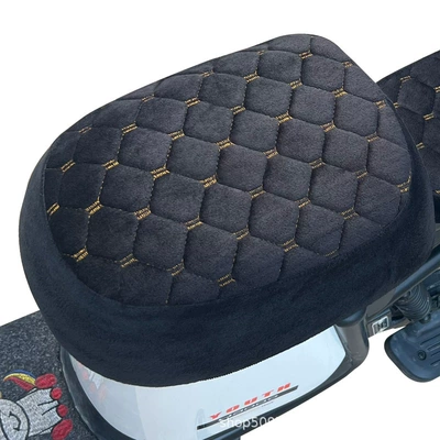 Electric car cushion seat cover plus velvet thickened - black-new-national-standard-increase-front-seat-cover