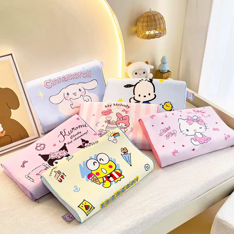 卡通三丽鸥A类全棉枕套儿童天然乳胶小枕头宝宝午睡透气护颈枕芯