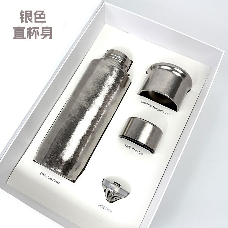 新しい純チタン磁気断熱カップ、ハイエンドビジネス煮込みティーカップ、大容量メンズチタンカップ、ティーカーウォーターカップ|undefined