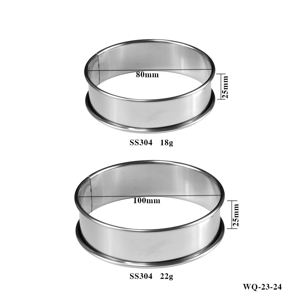 Cuadrado redondo oval anillo de tarta de frutas anillo de tarta de perforación anillo de torre de acero inoxidable 304 molde de pastel de mousse 8cm