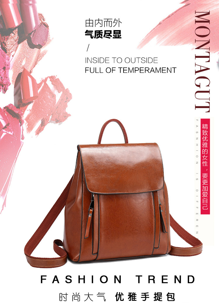 Agent Partnership 2026 New Ladies Backpack Genuine Leather Multi-functional Backpack Guangzhou Wholesale