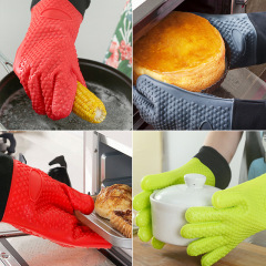 Silicone Insulating Gloves, Extended Oven Heat-Resistant Gloves, Baking Thick Silicone Non-Slip Gloves Wholesale