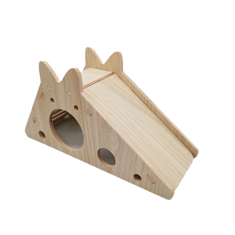 Hámster de madera suministros paisajismo hámster nido mini muebles decoración Villa madera maciza pequeña casa otoño