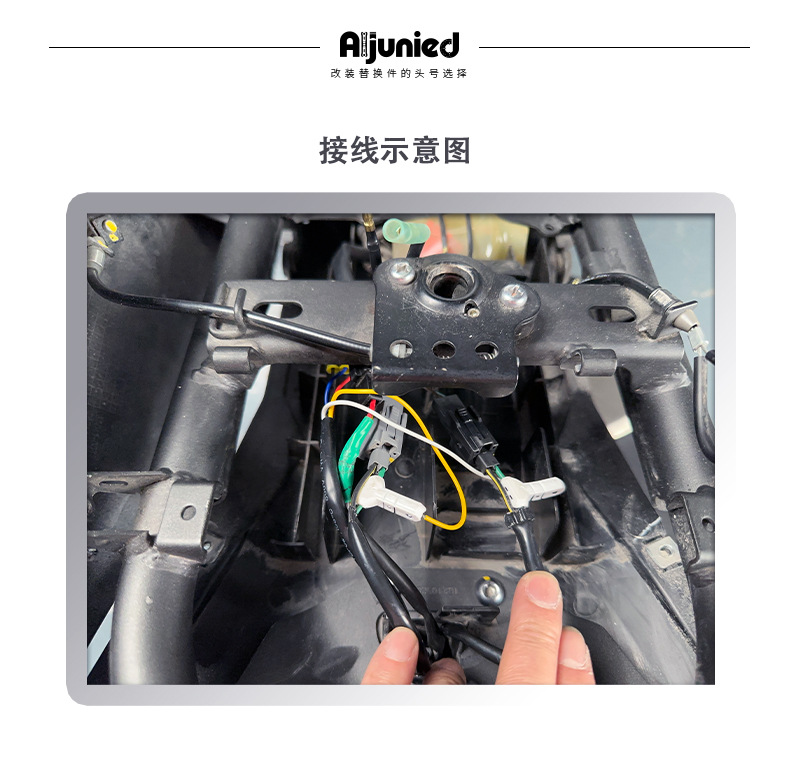 Suitable for Kawasaki Zx6R Ninja400 Modified Short Tail Rear Wing License Plate Holder Brake Tail Light with Turn Signal