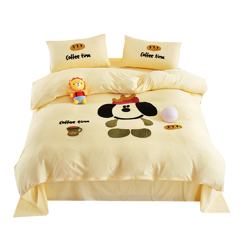 ins cama de algodón de cuatro piezas set2025 nueva ropa de cama infantil cubierta de ropa de cama estudiantes dormitorio individual set de tres piezas